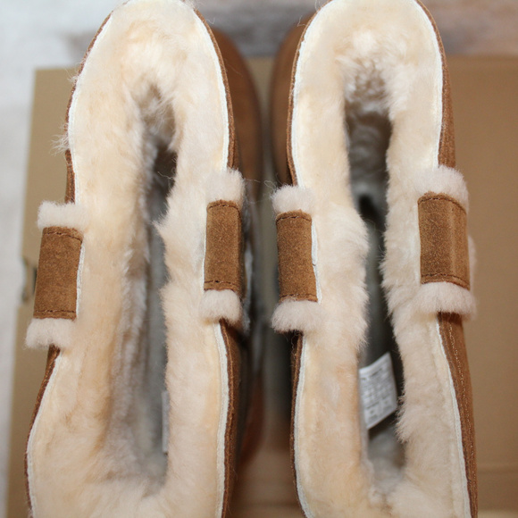 UGG SPILL SEAM SUEDE SHEARLING BOOTS CHESTNUT - Picture 4 of 8